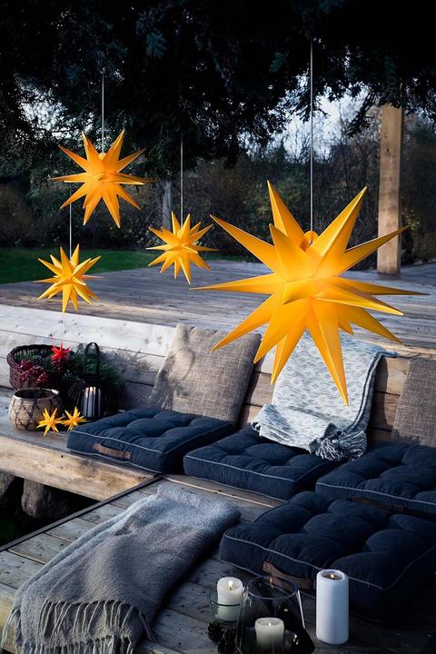 Actual product image Novaliv Poinsettia decorative star | 40cm YELLOW | indoor and outdoor | for E14 bulb with thread