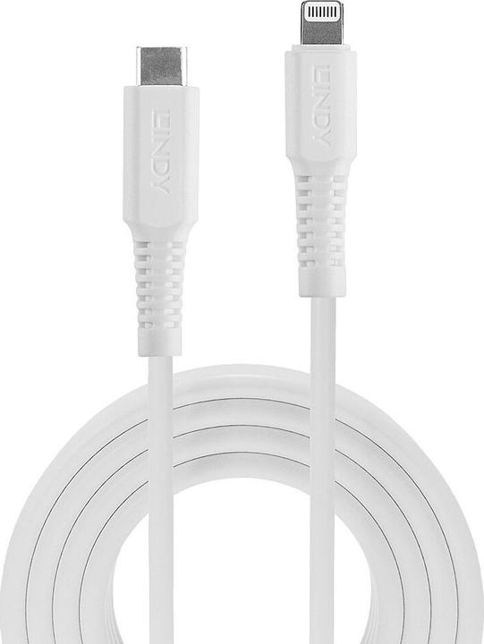 Produktbild Lindy 0.5m USB Typ C an Lightning Kabel, weiss USB Typ C Stecker an Lightning Stecker (0.50 m, USB 2.0)