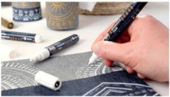 Image du produit Kreul Textilmarker OPAK, Rundspitze fine, weiá (Blanc, 2 mm, 1 x)