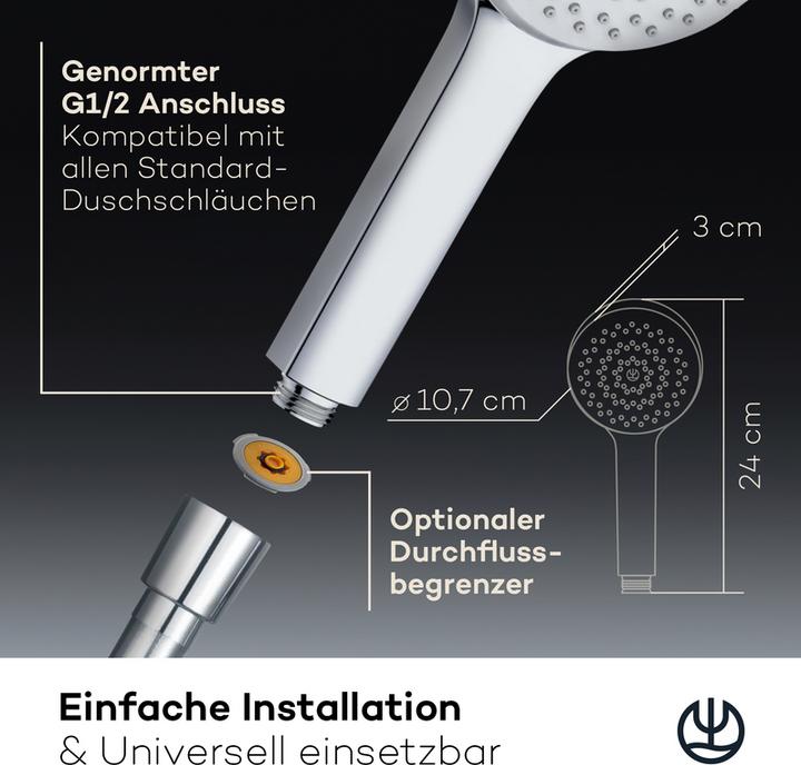 Produktbild Kludi X1 Duschkopf (1 Strahlarten, 15 l/min)