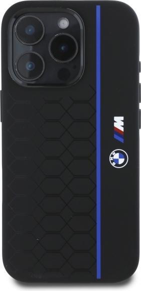 Actual product image BMW BMHMP16L23SHEB iPhone 16 Pro 6.3" czarny/black hardcase Silicone Hexagon Blue Line MagSafe (Apple iPhone 16 Pro)