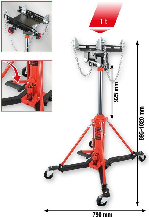 Produktbild KS Tools performance Hydraulik-Getriebeheber mit Tisch, 1000 kg