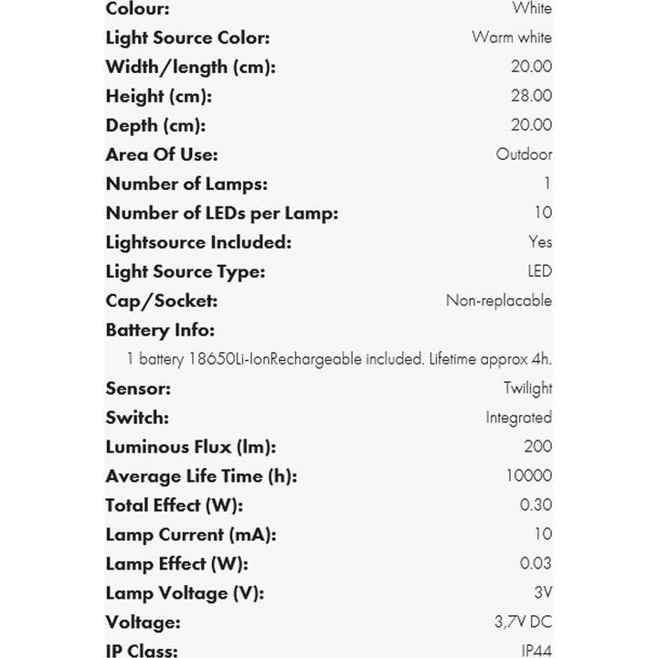 Nährwerte und Zutaten Star Trading Solia (200 lm)