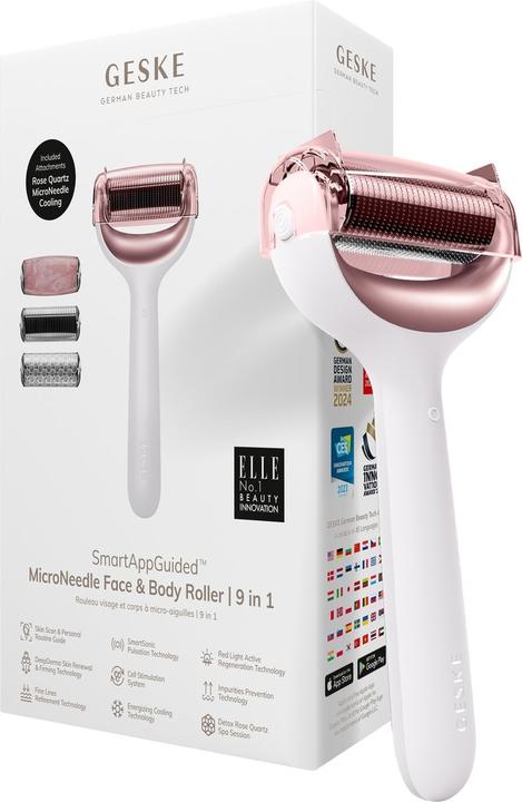 Konjac Sponge Roller do mezoterapii igłowej twarzy i ciała 9w1 Geske z Aplikacja (starlight)