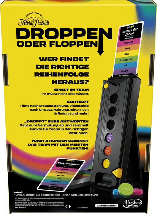 Produktbild Hasbro Droppen oder Floppen, elektronisches Partyspiel von den Machern von Trivial Pursuit (Deutsch, 2 - 5 Spieler)