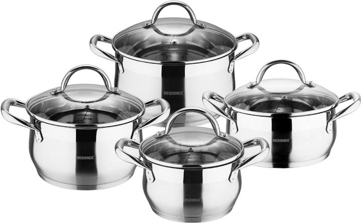 Actual product image Bergner Puodų rinkinys Gourmet 8 dalys (BG-6523) (Pot, Stainless steel)