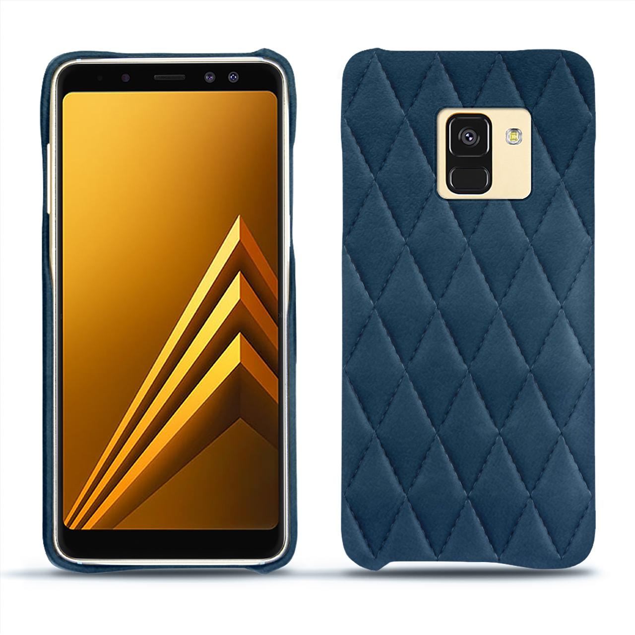 Noreve Lederschutzhülle (Samsung Galaxy A8+), Smartphone Hülle, Blau