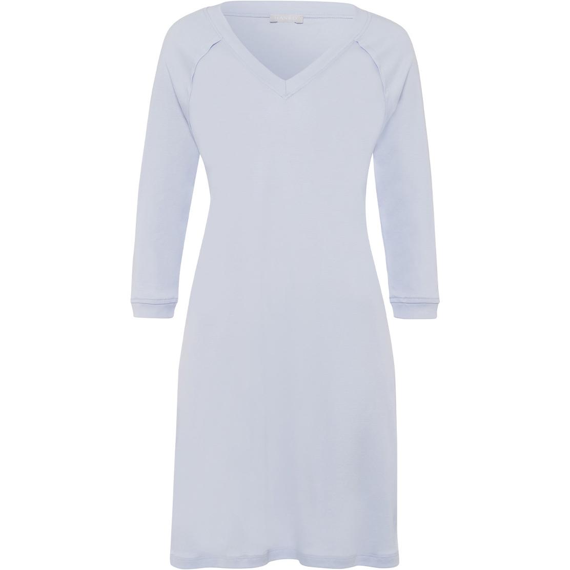 Hanro, Damen, Pyjama, Pure Essence Nachthemd Langarm, Blau, (XL)