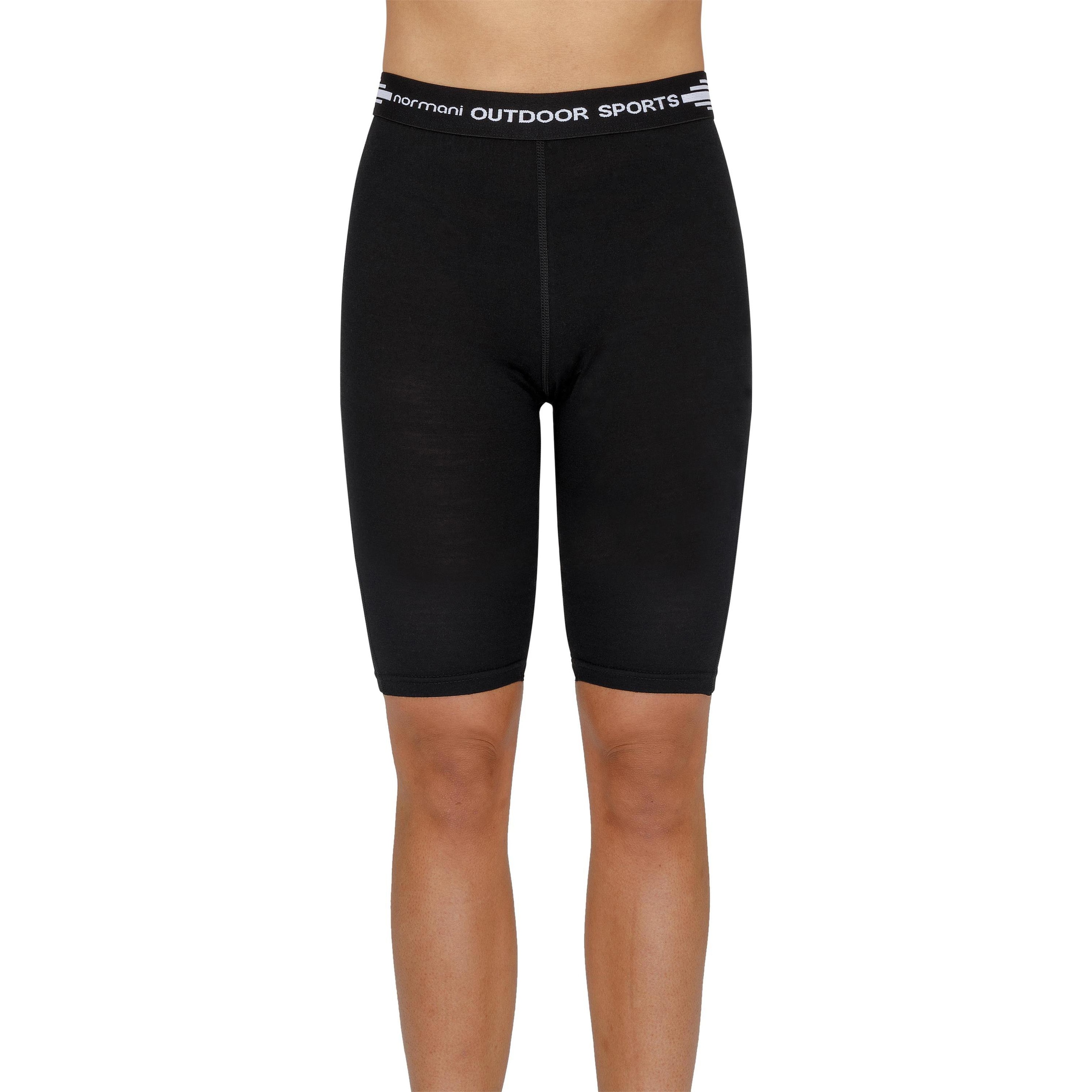 Normani, Damen, Unterhosen, Damen Merino Shorts „Sunshine Coast“, Schwarz, (S, Einzelpack)