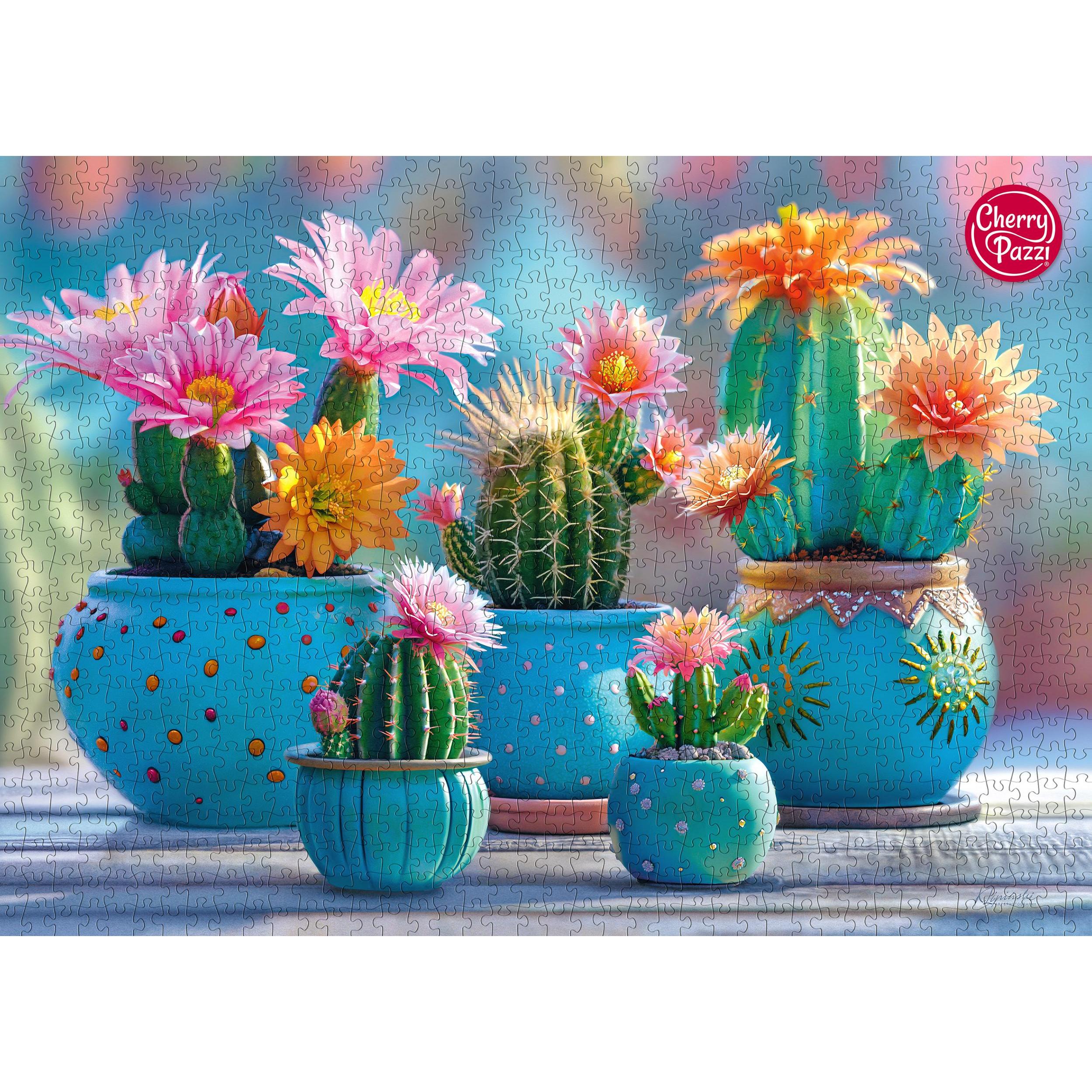 Thumbnail - Cherry Pazzi Puzzle 1000 Teile - Bloomy Cactus Fireworks (1000 Teile)