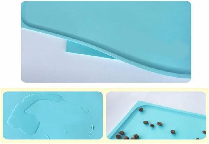 Actual product image Hermex Feeding Bowl Mat Silicone Floor Protector Feeding Pad White