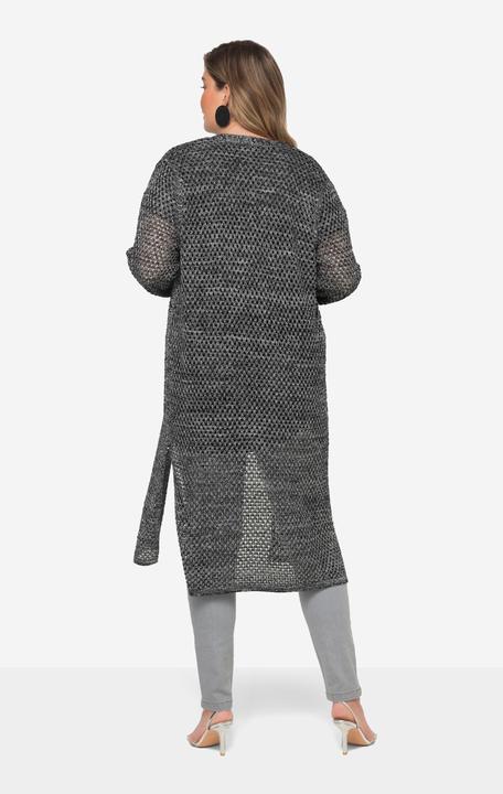 Produktbild Miamoda Long-Strickjacke, Ajourstrick, Metallic-Effekt, Langarm (54)