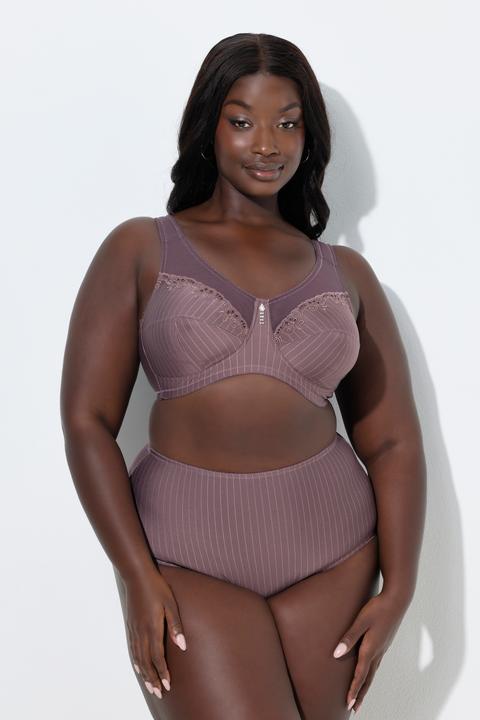 Actual product image Ulla Popken Kelly Fit Pinstripe Support Bra (Single pack, 105 E)