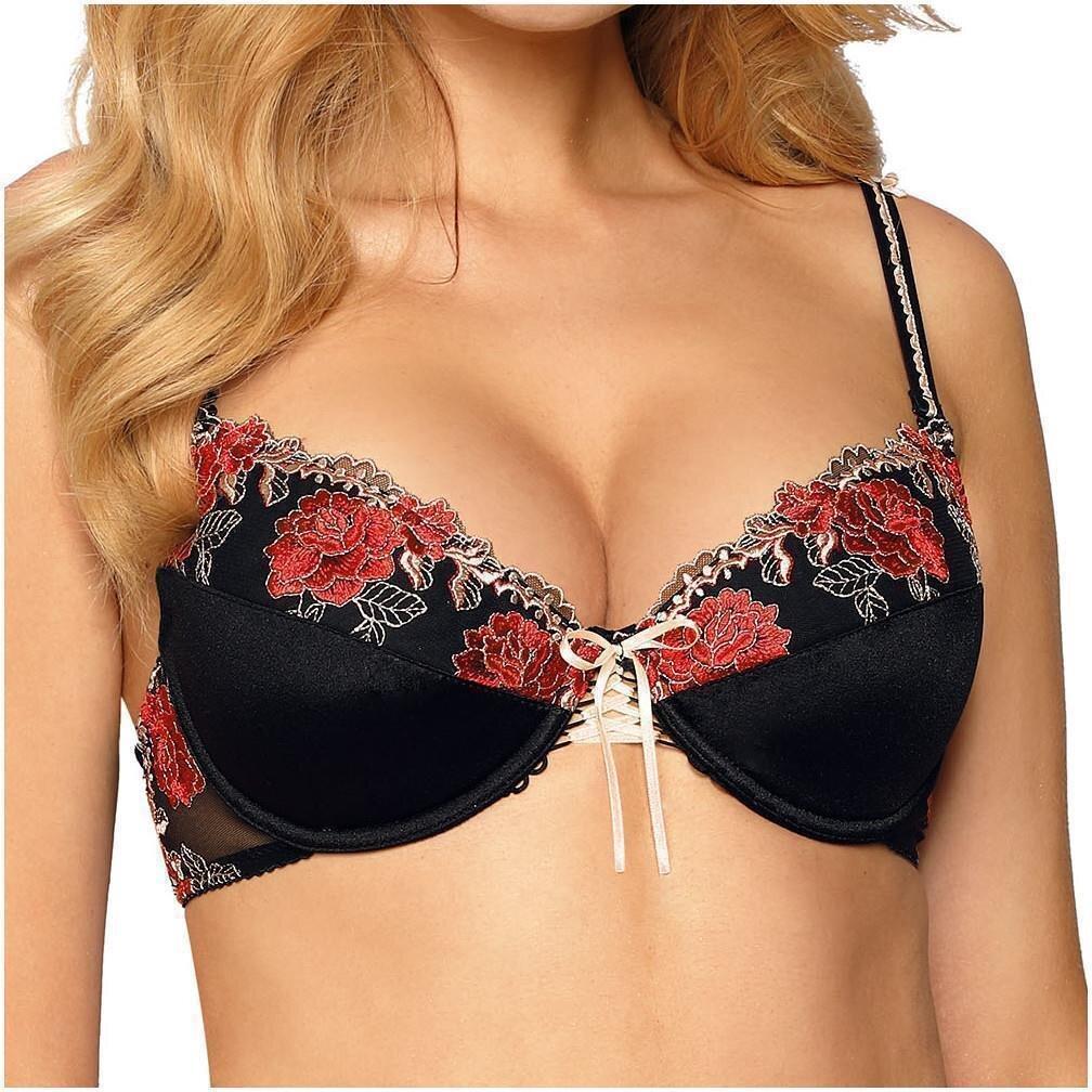 Róza, BH, Natali push-up bra, Schwarz, (75 D, Einzelpack)