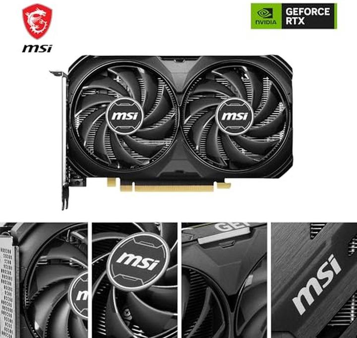 Actual product image MSI GeForce RTX 4060 Ti Ventus 2X Black 8G OC, 8192 MB GDDR6 (8 GB)