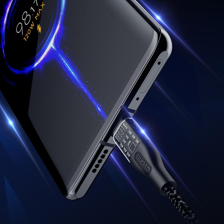Image du produit Dudao Câble de charge rapide 120W 1m USB-C - USB-C L22C - gris (1 m, USB 2.0, 120 W)