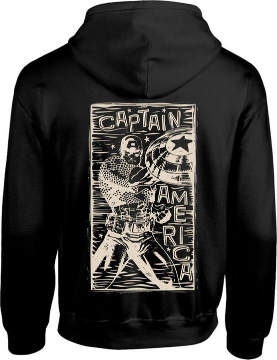Produktbild Captain America Erwachsene Linocut Hoodie (S)