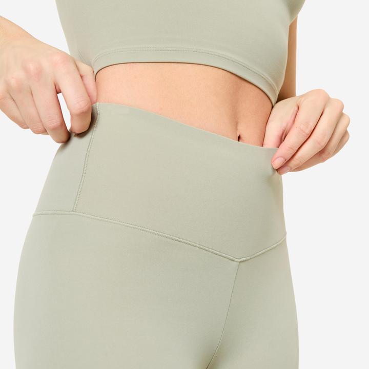 Produktbild Domyos Radlerhose Damen Slim hoher Taillenbund - grün (XS)