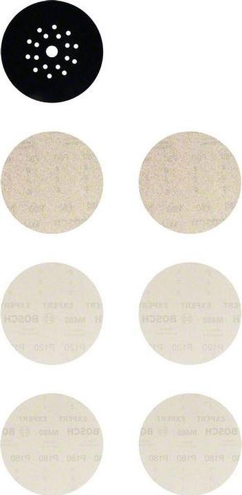 Image du produit Bosch Professional Zubehör EXPERT M480 Kit filet abrasif, 225 mm, G 80/120/180/Protège-abrasif, 7 pièces (80, 120, 180)