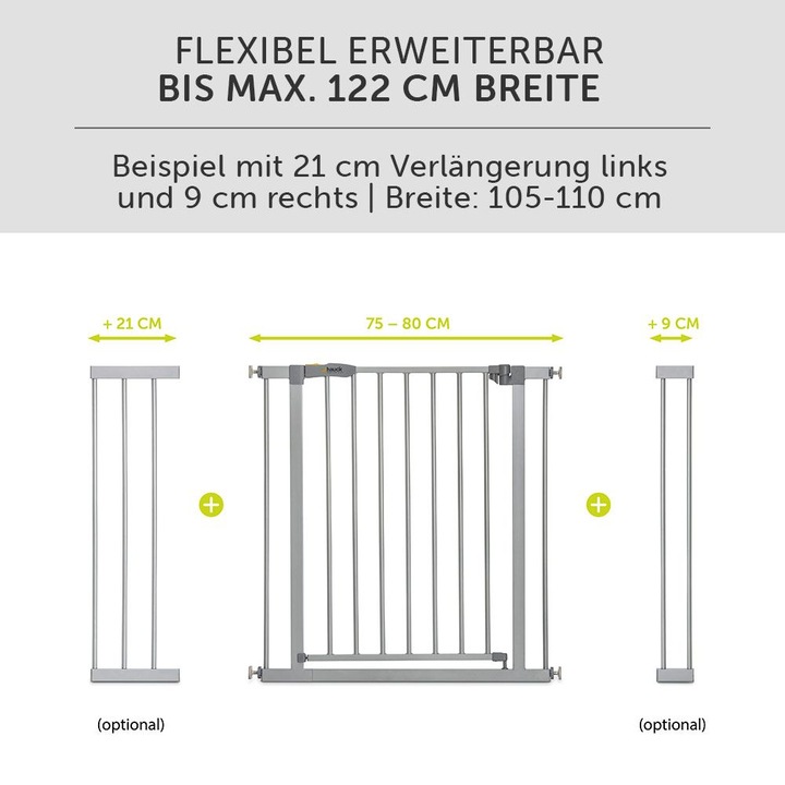 Produktbild Hauck Stop N Safe 2 + 9cm ext. Silver (84 cm)