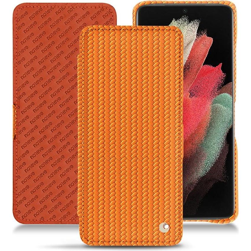 Thumbnail - Noreve Lederschutzhülle horizontal (Samsung Galaxy S21 Ultra), Smartphone Hülle, Orange