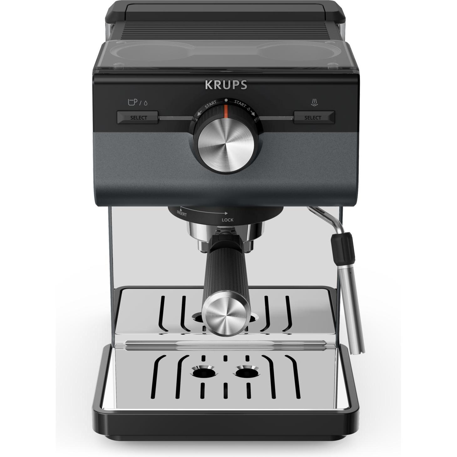 Krups Autentico+ XP384G, Macchina per caffè con portafiltro, Grigio