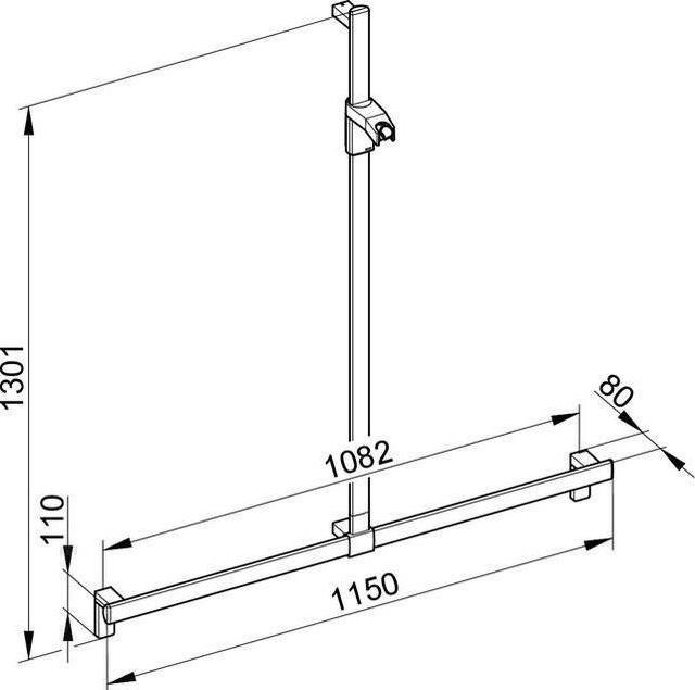 Productafbeelding Keuco Douchegreep AXESS verchroomd 1200/1300mm