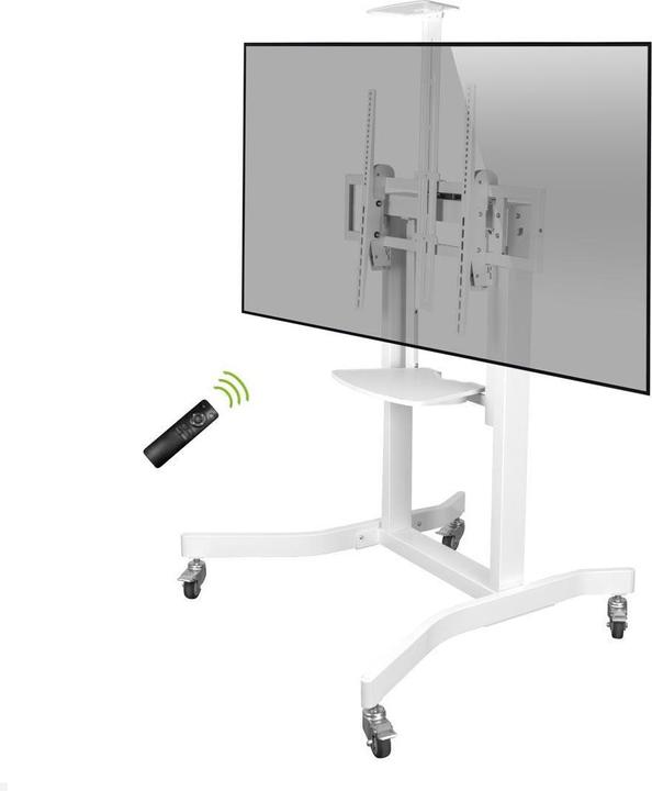 MonLines MBS012W Electric monitor stand on castors with shelf up to 98 inches (98")