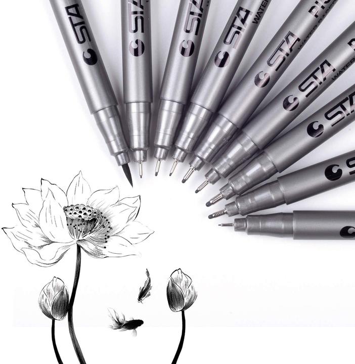 Produktbild I Am Creative Fineliner & Brush Pen (Grau/Schwarz, 9 x)