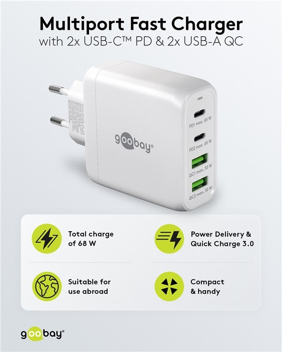 Immagine prodotto Goobay Caricatore rapido multiplo (68 W)
