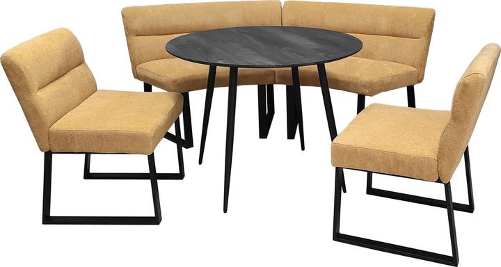 Produktbild HTI-Living Sitzgruppe Liron Tisch, 2 Bänke und 2 Stühle Gelb (MDF)