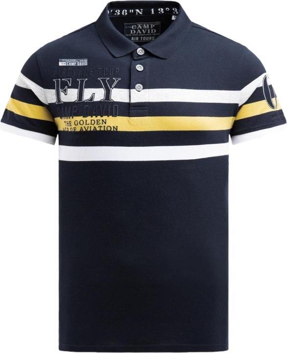 Camp David Poloshirt Airplane Tour I Kurzarmshirt mit Polokragen (M)