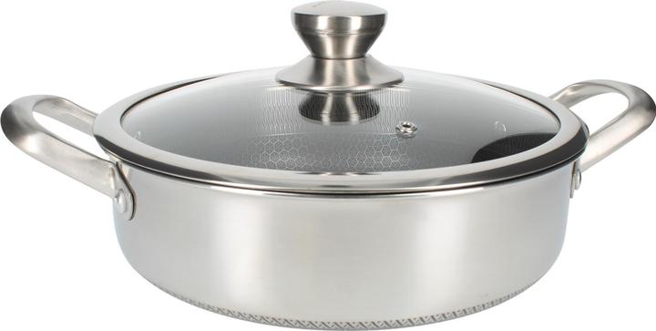 Immagine prodotto Cheffinger Premium Sauter Pfanne mit Deckel (28 cm, Padella per friggere, Acciaio inossidabile)