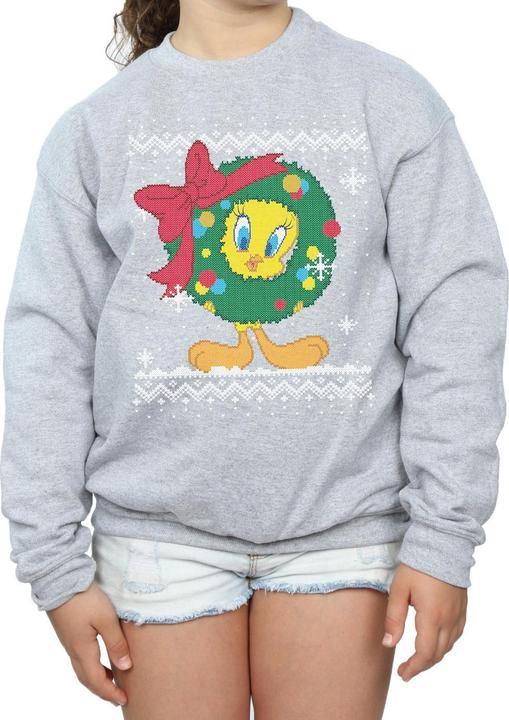 Produktbild Looney Tunes Tweety Pie Christmas Fair Isle Sweatshirt Mädchen (116)