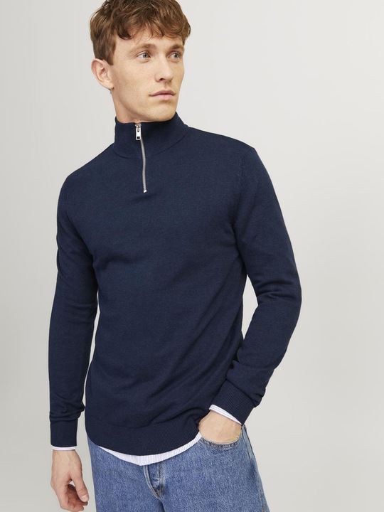 Immagine prodotto Jack & Jones Maglione a maglia con mezza zip (XS)