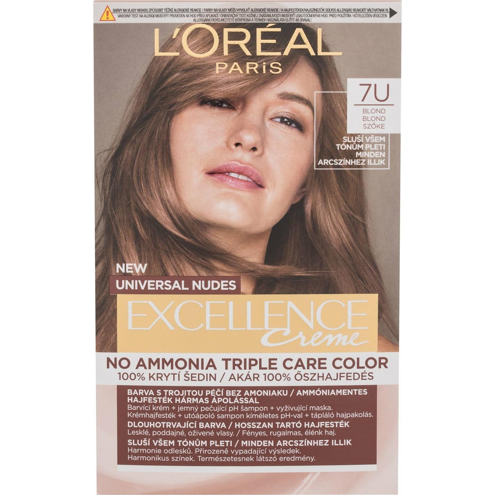 L'oréal Paris Donna Tinta Per Capelli, - Colore Permanente Per Capelli Excellence Universal Nudes Excellence 48 Ml - (7Uond)