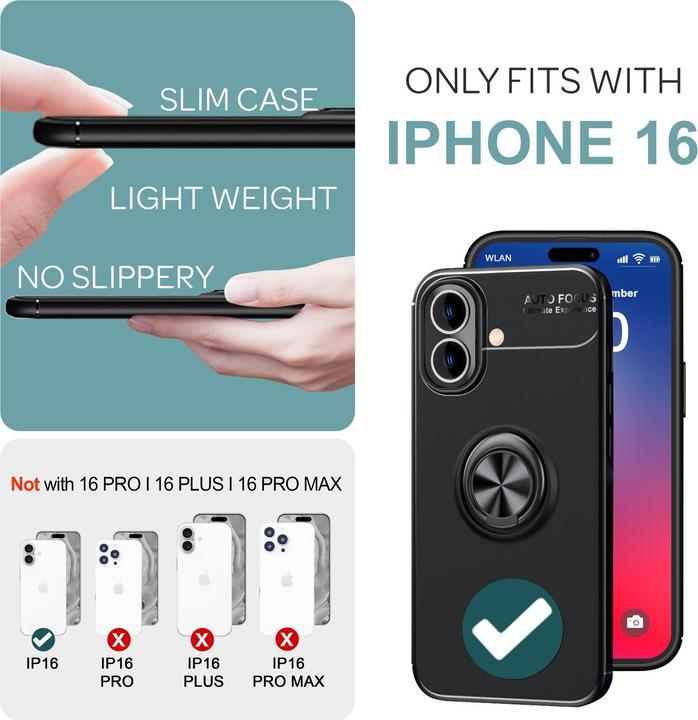 Produktbild Nalia Matte Ring Silikon Hülle (Apple iPhone 16)