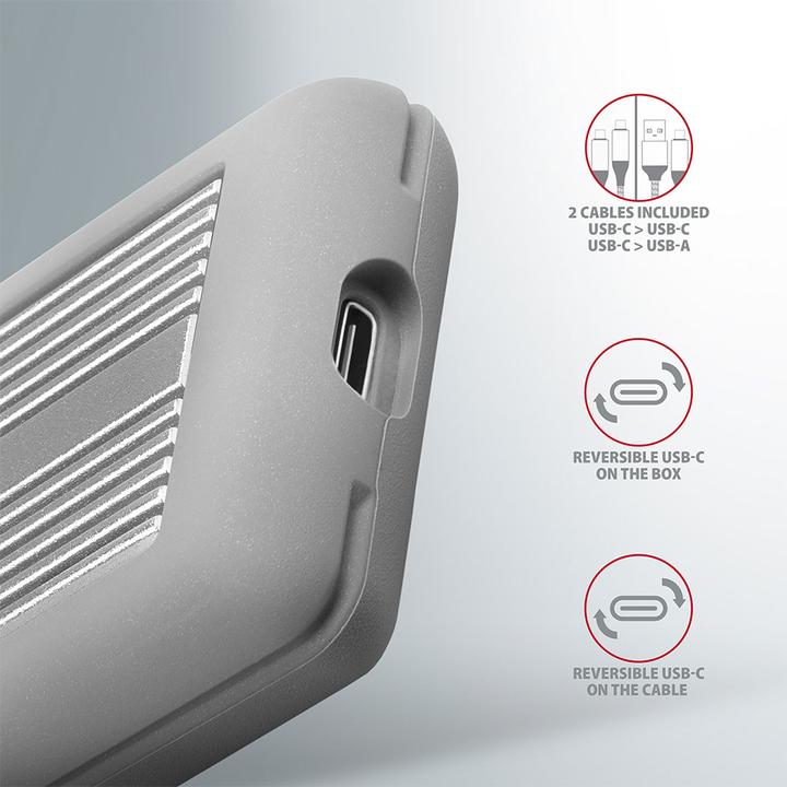 Immagine prodotto Axagon EEM2-XS SHOCKPROOF enclosure M.2 esterno - USB-C 3.2 Gen2, M.2 NVMe SSD (M.2)