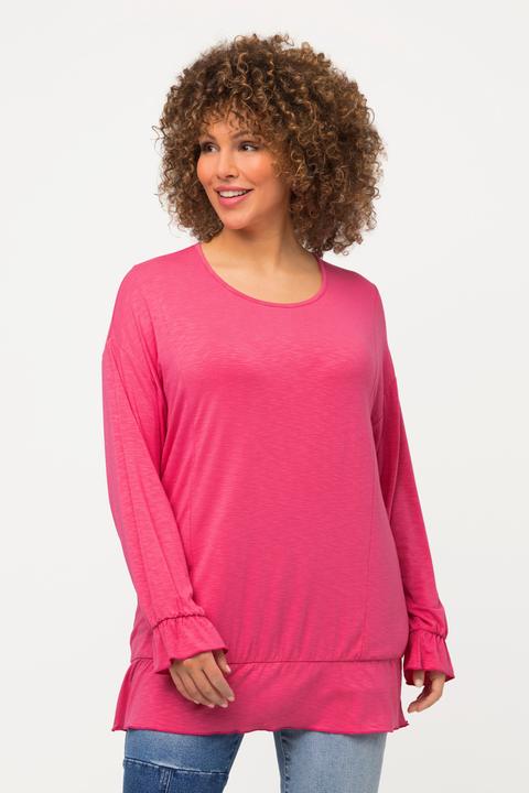 Immagine prodotto Ulla Popken Maglia dal taglio oversize con volant, scollo a girocollo e maniche lunghe (50, 52)