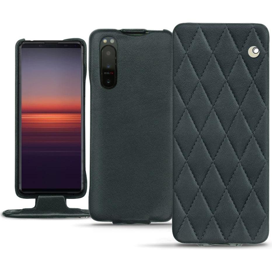 Noreve Lederschutzhülle vertikal (Sony Xperia 5 II), Smartphone Hülle, Blau