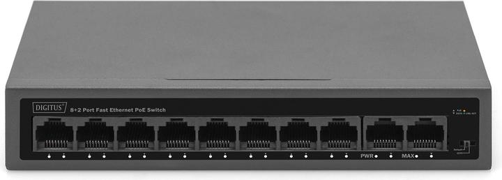 Produktbild Digitus 8+2 Port FE PoE Switch 8 Port PoE 802.3at, 10/100 Mbps (10 Ports)