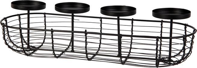 MICA Living Adventskranz oval - schwarz - ca. 45 x 15 x 12 cm