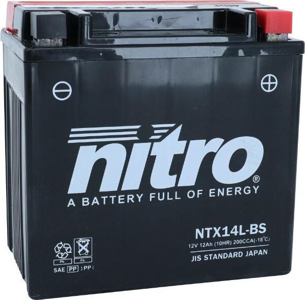 Actual product image Nitro Ntx14l-bs Mf 12v 12 Ah (12 V, 12 Ah)