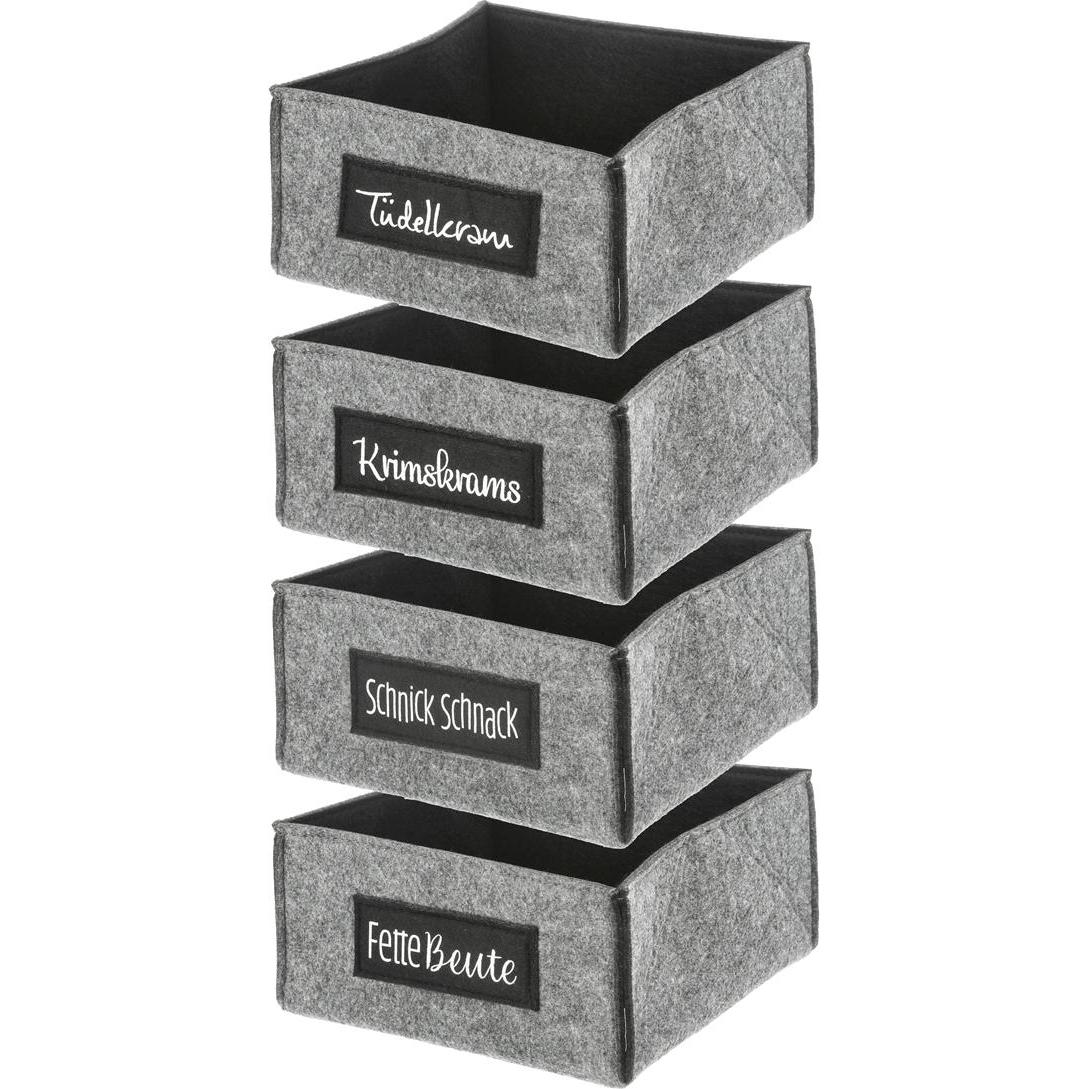 HTI-Living, Aufbewahrungsbox, Aufbewahrungskorb 4er Set verschiedene Sprüche (H, B)