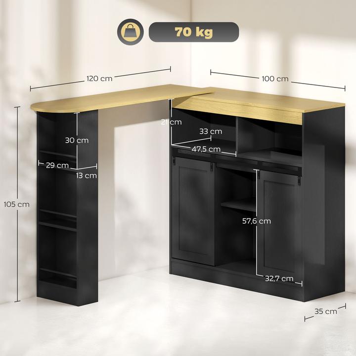 Image du produit Homcom Table de bar (187.5 x 35 x 105 cm)