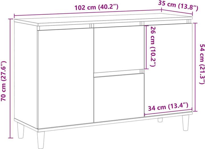 Image du produit vidaXL Sideboard (102 x 35 x 70 cm)