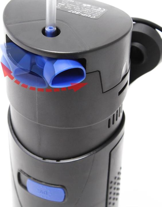 Image du produit SunSun CUP-807 4 en 1 Pompe d’Aquarium 700 l/h 10W avec 7W UVC-Stérilisateur et Matériau filtre (500 l, Filtres internes, Eau douce, Eau salée)