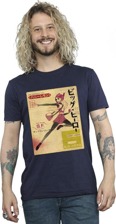 Immagine prodotto Disney Big Hero 6 Baymax Honey Lemon Newspaper Maglietta Uomo (5XL)