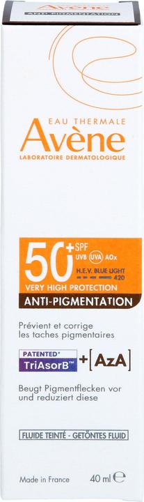 Produktbild Avène Anti-Pigmentation getöntes Fluid LSF 50+ für empfindliche Haut, 40 ml Lösung (Sonnencreme, SPF 50+, 40 ml)