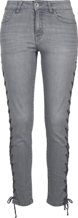 Actual product image Urban Classics Ladies Denim Lace Up Skinny Pants (27)